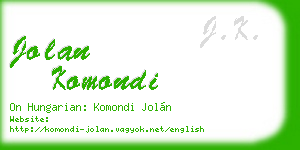 jolan komondi business card